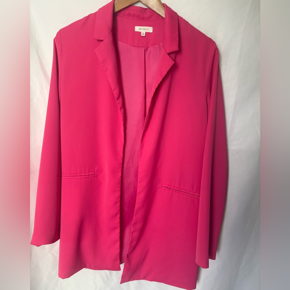 Better Be Small Vibrant Pink Blazer, Oversize Blazer, Hot Pink Blazer, Office Ca